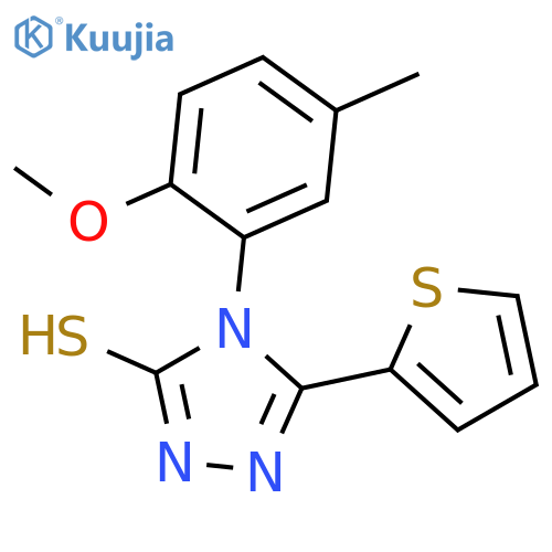 4-(2-Methoxy-5-methylphenyl)-5-(thiophen-2-yl)-4H-1,2,4-triazole-3-thiol structure