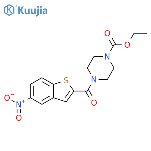 ethyl 4-(5-nitro-1-benzothiophene-2-carbonyl)piperazine-1-carboxylate structure
