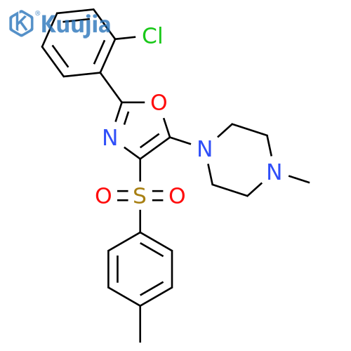 1-[2-(2-chlorophenyl)-4-(4-methylbenzenesulfonyl)-1,3-oxazol-5-yl]-4-methylpiperazine structure