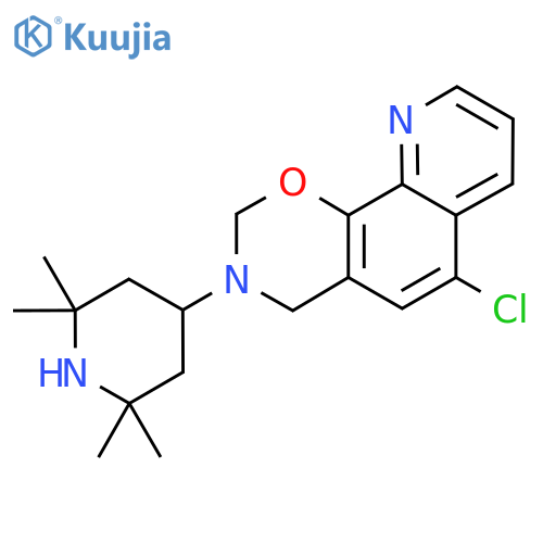 4-{6-chloro-2H,3H,4H-[1,3]oxazino[5,6-h]quinolin-3-yl}-2,2,6,6-tetramethylpiperidine structure