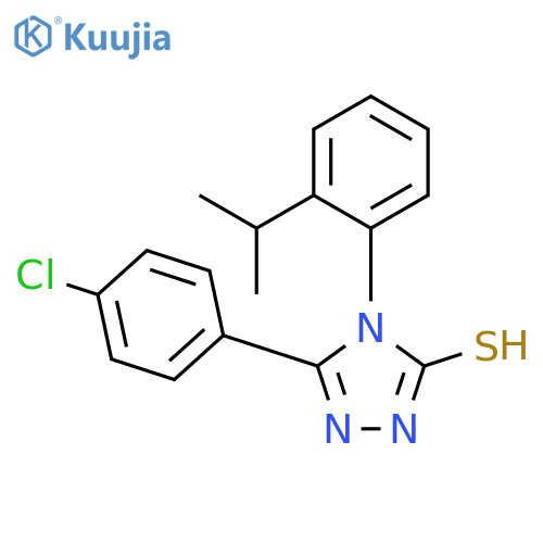 5-(4-chlorophenyl)-4-2-(propan-2-yl)phenyl-4H-1,2,4-triazole-3-thiol structure