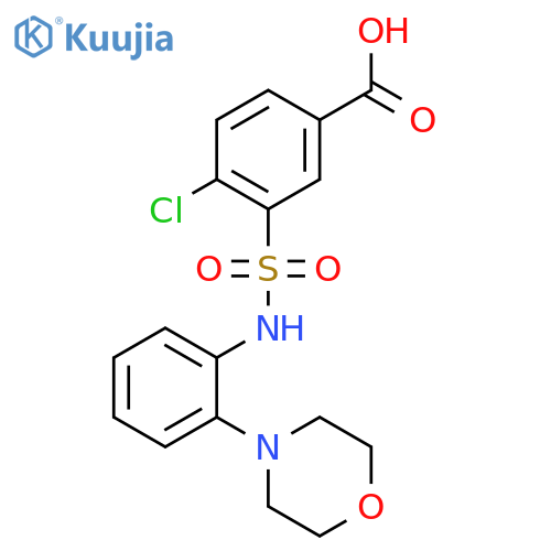 4-chloro-3-{2-(morpholin-4-yl)phenylsulfamoyl}benzoic acid structure