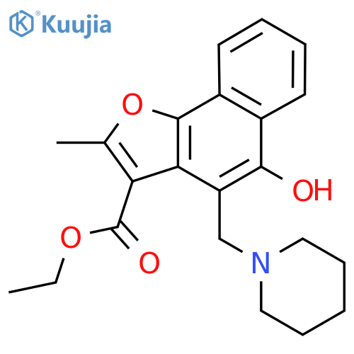 ethyl 5-hydroxy-2-methyl-4-(piperidin-1-yl)methylnaphtho1,2-bfuran-3-carboxylate structure