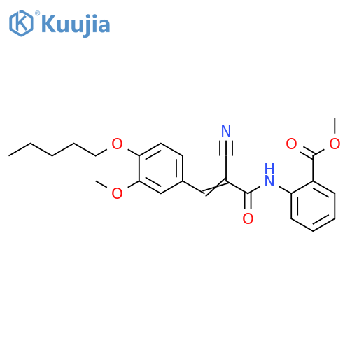 Methyl 2-[[2-cyano-3-[3-methoxy-4-(pentyloxy)phenyl]-1-oxo-2-propen-1-yl]amino]benzoate structure