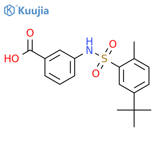 3-(5-tert-butyl-2-methylbenzenesulfonamido)benzoic acid structure
