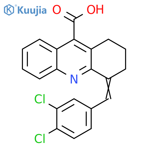 4-(3,4-dichlorophenyl)methylidene-1,2,3,4-tetrahydroacridine-9-carboxylic acid structure