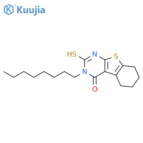 <br>2-Mercapto-3-octyl-5,6,7,8-tetrahydro-3H-benzo[4,5]thieno[2,3-d]pyrimidin-4 -one structure