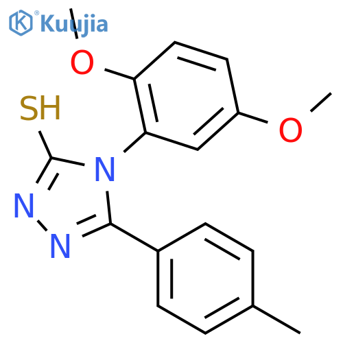4-(2,5-dimethoxyphenyl)-5-(4-methylphenyl)-4H-1,2,4-triazole-3-thiol structure