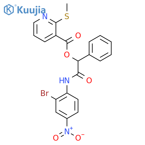 [2-(2-Bromo-4-nitroanilino)-2-oxo-1-phenylethyl] 2-methylsulfanylpyridine-3-carboxylate structure