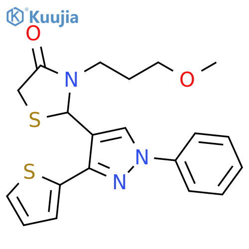 4-Thiazolidinone, 3-(3-methoxypropyl)-2-[1-phenyl-3-(2-thienyl)-1H-pyrazol-4-yl]- structure