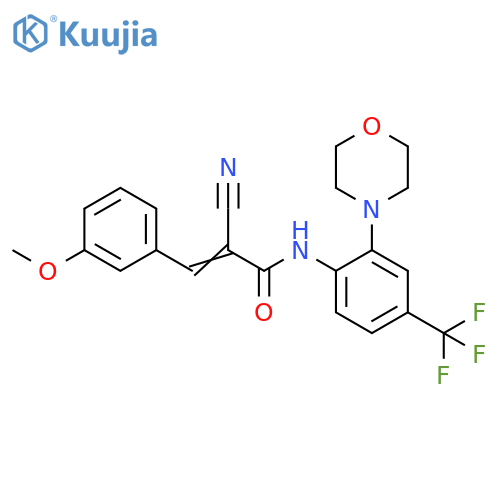 2-Cyano-3-(3-methoxyphenyl)-N-[2-(4-morpholinyl)-4-(trifluoromethyl)phenyl]-2-propenamide structure
