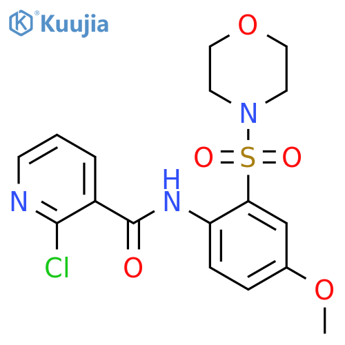 2-chloro-N-[4-methoxy-2-(morpholine-4-sulfonyl)phenyl]pyridine-3-carboxamide structure