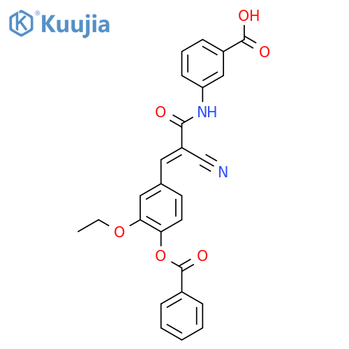 3-[[(E)-3-(4-benzoyloxy-3-ethoxyphenyl)-2-cyanoprop-2-enoyl]amino]benzoic acid structure