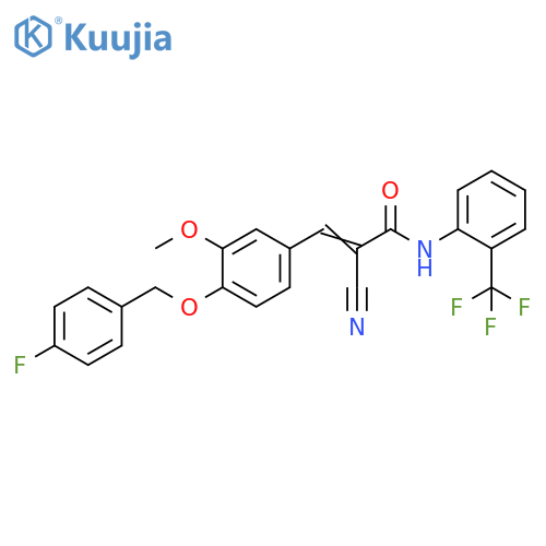 2-Cyano-3-[4-[(4-fluorophenyl)methoxy]-3-methoxyphenyl]-N-[2-(trifluoromethyl)phenyl]-2-propenamide structure