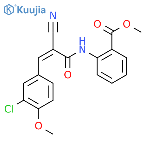 Methyl 2-[3-(3-chloro-4-methoxyphenyl)-2-cyanoprop-2-enamido]benzoate structure
