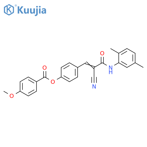 4-[2-Cyano-3-[(2,5-dimethylphenyl)amino]-3-oxo-1-propen-1-yl]phenyl 4-methoxybenzoate structure