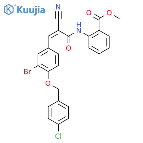 Methyl 2-(3-{3-bromo-4-[(4-chlorophenyl)methoxy]phenyl}-2-cyanoprop-2-enamido)benzoate structure