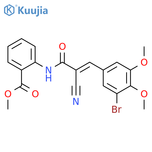 Methyl 2-[[3-(3-bromo-4,5-dimethoxyphenyl)-2-cyano-1-oxo-2-propen-1-yl]amino]benzoate structure