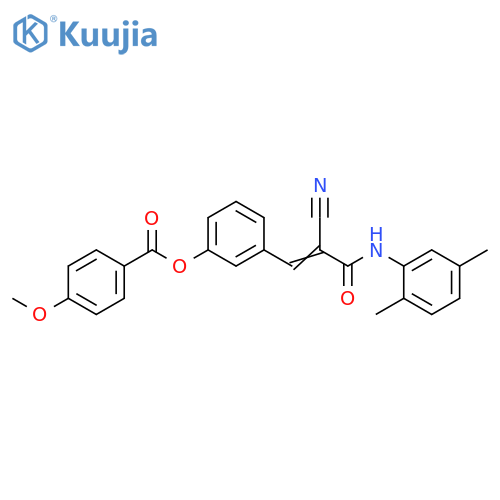 3-[2-Cyano-3-[(2,5-dimethylphenyl)amino]-3-oxo-1-propen-1-yl]phenyl 4-methoxybenzoate structure