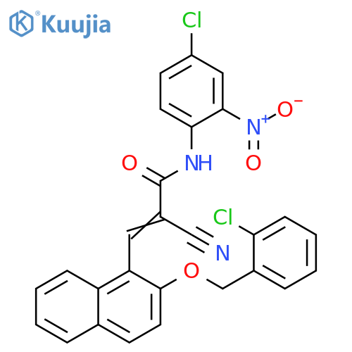 N-(4-Chloro-2-nitrophenyl)-3-[2-[(2-chlorophenyl)methoxy]-1-naphthalenyl]-2-cyano-2-propenamide structure