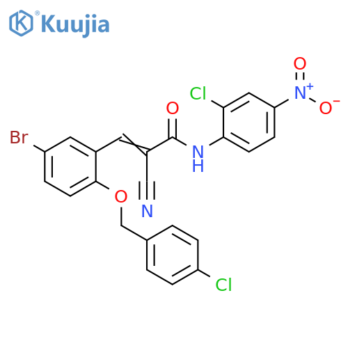 3-[5-Bromo-2-[(4-chlorophenyl)methoxy]phenyl]-N-(2-chloro-4-nitrophenyl)-2-cyano-2-propenamide structure