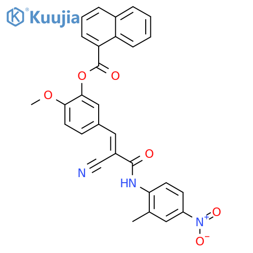 [5-[(E)-2-cyano-3-(2-methyl-4-nitroanilino)-3-oxoprop-1-enyl]-2-methoxyphenyl] naphthalene-1-carboxylate structure