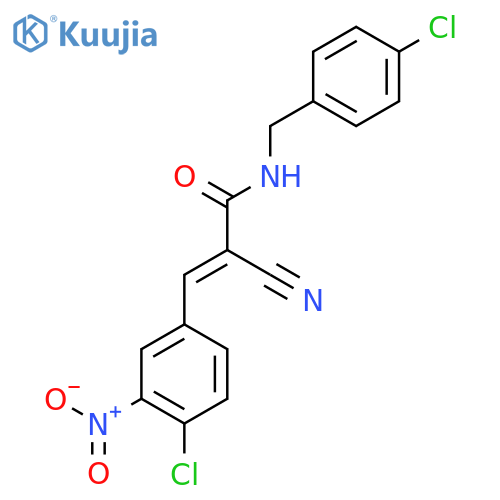 3-(4-chloro-3-nitrophenyl)-N-[(4-chlorophenyl)methyl]-2-cyanoprop-2-enamide structure