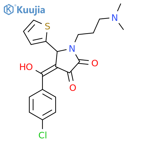 4-(4-chlorobenzoyl)-1-3-(dimethylamino)propyl-3-hydroxy-5-(thiophen-2-yl)-2,5-dihydro-1H-pyrrol-2-one structure