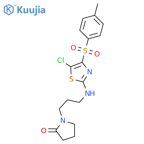 1-(3-{5-chloro-4-(4-methylbenzenesulfonyl)-1,3-thiazol-2-ylamino}propyl)pyrrolidin-2-one structure