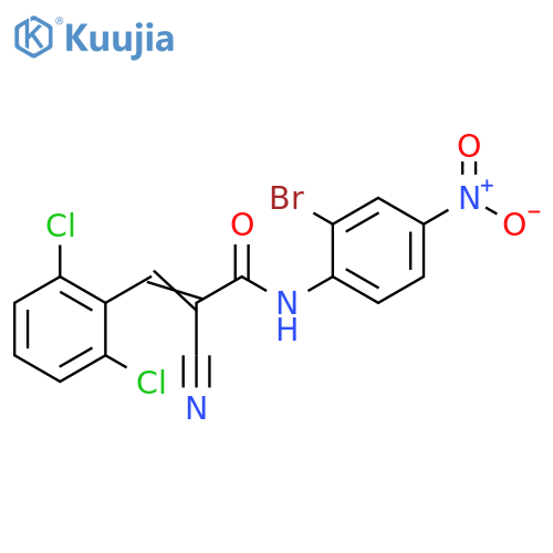 N-(2-Bromo-4-nitrophenyl)-2-cyano-3-(2,6-dichlorophenyl)-2-propenamide structure