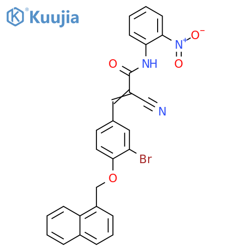 3-[3-Bromo-4-(1-naphthalenylmethoxy)phenyl]-2-cyano-N-(2-nitrophenyl)-2-propenamide structure