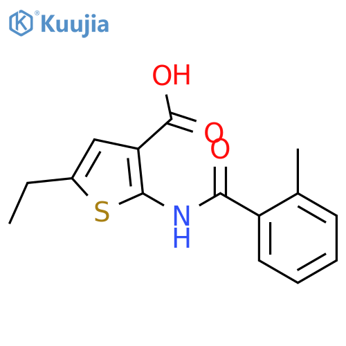 5-ethyl-2-(2-methylbenzamido)thiophene-3-carboxylic acid structure