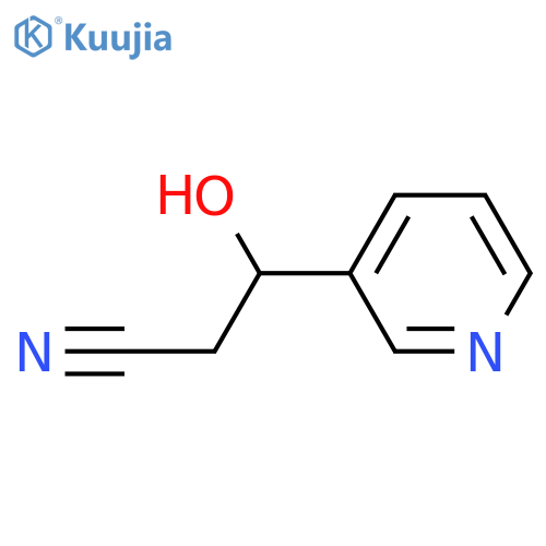 3-hydroxy-3-(pyridin-3-yl)propanenitrile structure