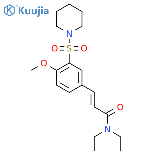(2E)-N,N-diethyl-3-4-methoxy-3-(piperidine-1-sulfonyl)phenylprop-2-enamide structure