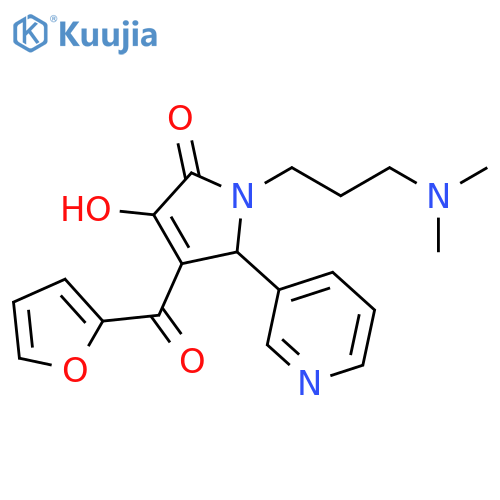 1-3-(dimethylamino)propyl-4-(furan-2-carbonyl)-3-hydroxy-5-(pyridin-3-yl)-2,5-dihydro-1H-pyrrol-2-one structure