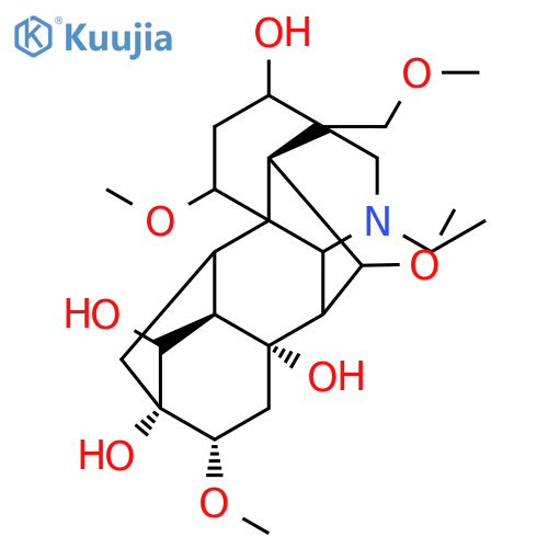 (16beta)-20-ethyl-1,6,16-trimethoxy-4-(methoxymethyl)aconitane-3,8,13,14-tetrol structure