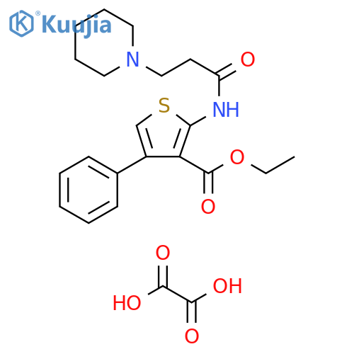 ethyl 4-phenyl-2-3-(piperidin-1-yl)propanamidothiophene-3-carboxylate; oxalic acid structure