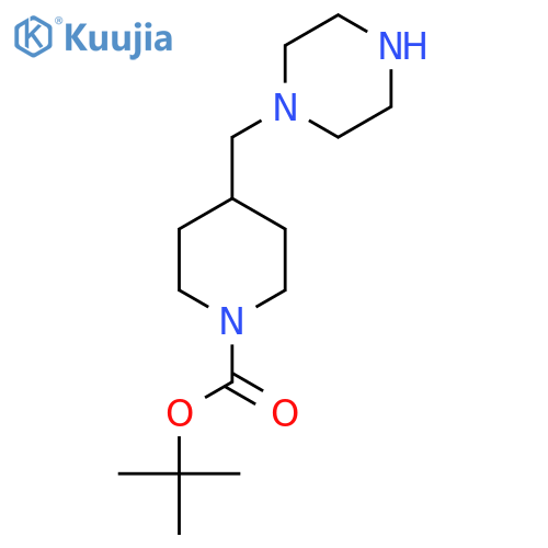 tert-butyl 4-(piperazin-1-ylmethyl)piperidine-1-carboxylate structure