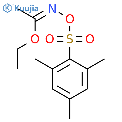 Ethyl (1E)-N-(2,4,6-trimethylphenyl)sulfonyloxyethanimidate structure