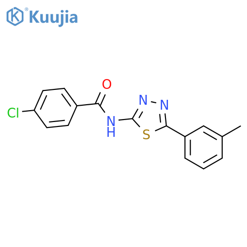 4-chloro-N-5-(3-methylphenyl)-1,3,4-thiadiazol-2-ylbenzamide structure