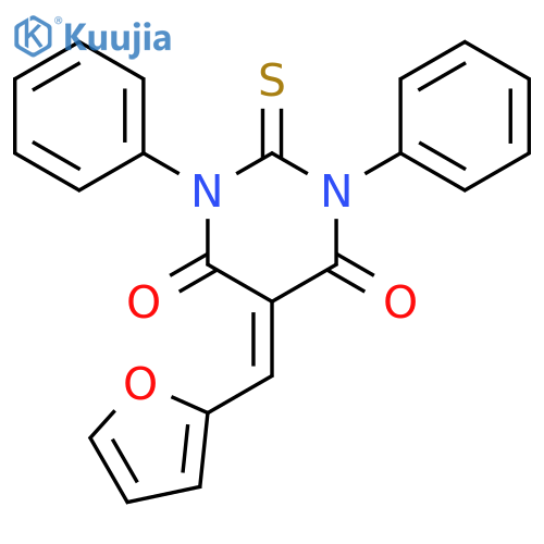 4,6(1H,5H)-Pyrimidinedione,5-(2-furanylmethylene)dihydro-1,3-diphenyl-2-thioxo- structure