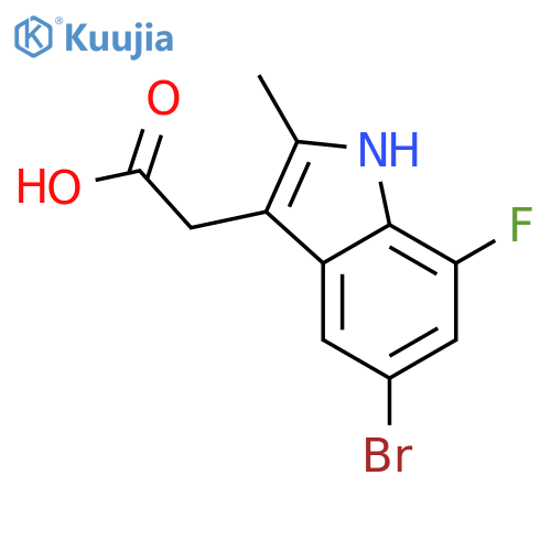 (5-Bromo-7-fluoro-2-methyl-1h-indol-3-yl)acetic acid structure