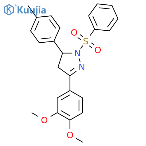 1-(benzenesulfonyl)-3-(3,4-dimethoxyphenyl)-5-(4-methylphenyl)-4,5-dihydro-1H-pyrazole structure