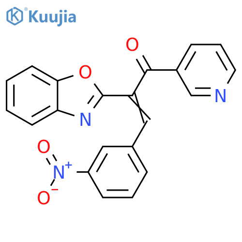 (2Z)-2-(1,3-benzoxazol-2-yl)-3-(3-nitrophenyl)-1-(pyridin-3-yl)prop-2-en-1-one structure