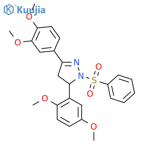 1-(benzenesulfonyl)-5-(2,5-dimethoxyphenyl)-3-(3,4-dimethoxyphenyl)-4,5-dihydro-1H-pyrazole structure