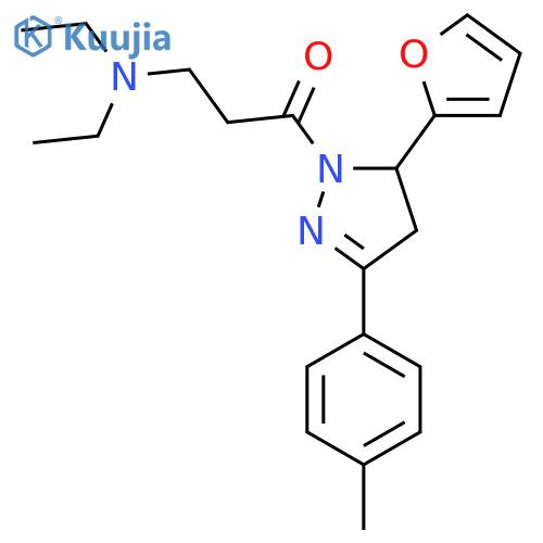 3-(diethylamino)-1-5-(furan-2-yl)-3-(4-methylphenyl)-4,5-dihydro-1H-pyrazol-1-ylpropan-1-one structure