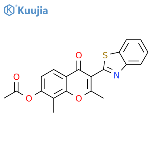 3-(1,3-benzothiazol-2-yl)-2,8-dimethyl-4-oxo-4H-chromen-7-yl acetate structure