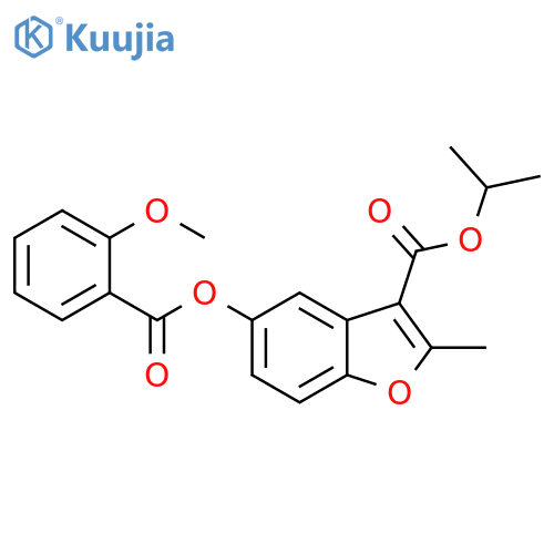 propan-2-yl 5-(2-methoxybenzoyloxy)-2-methyl-1-benzofuran-3-carboxylate structure
