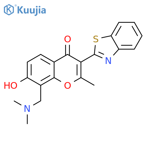 3-(1,3-benzothiazol-2-yl)-8-[(dimethylamino)methyl]-7-hydroxy-2-methyl-4H-chromen-4-one structure