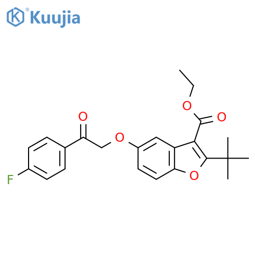 ethyl 2-tert-butyl-5-2-(4-fluorophenyl)-2-oxoethoxy-1-benzofuran-3-carboxylate structure